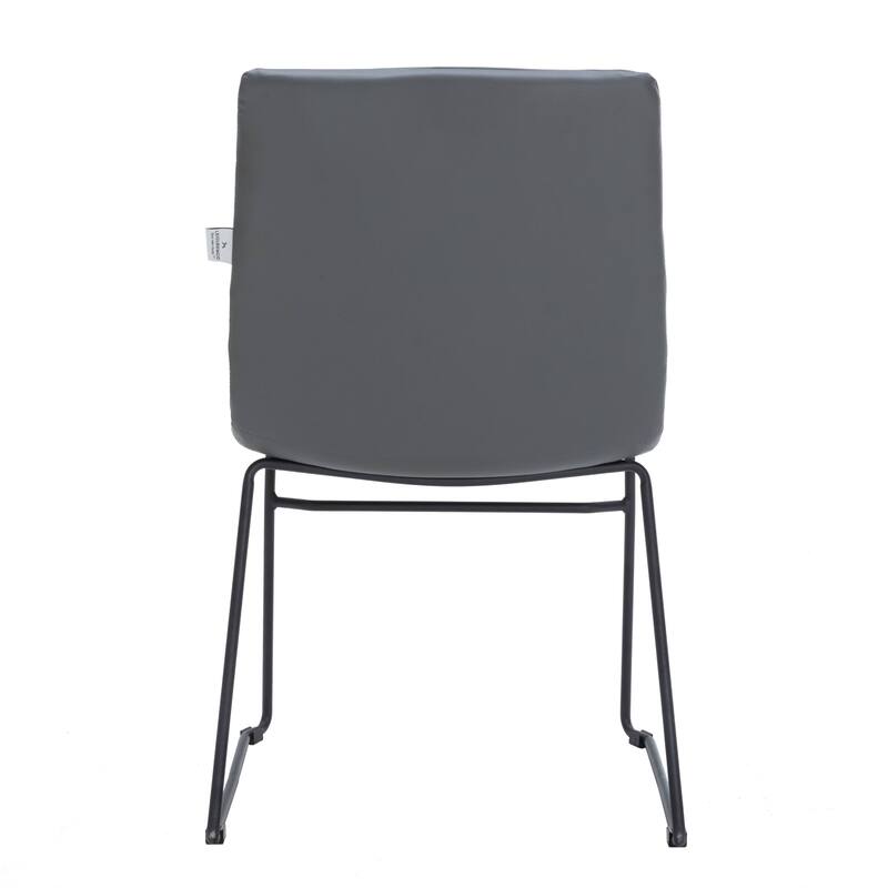 Zylar Modern Leather Guest Chair with Lumbar Support, Stainless Steel Base, High-Density Foam, Floor Protectors, 300 lb Capacity