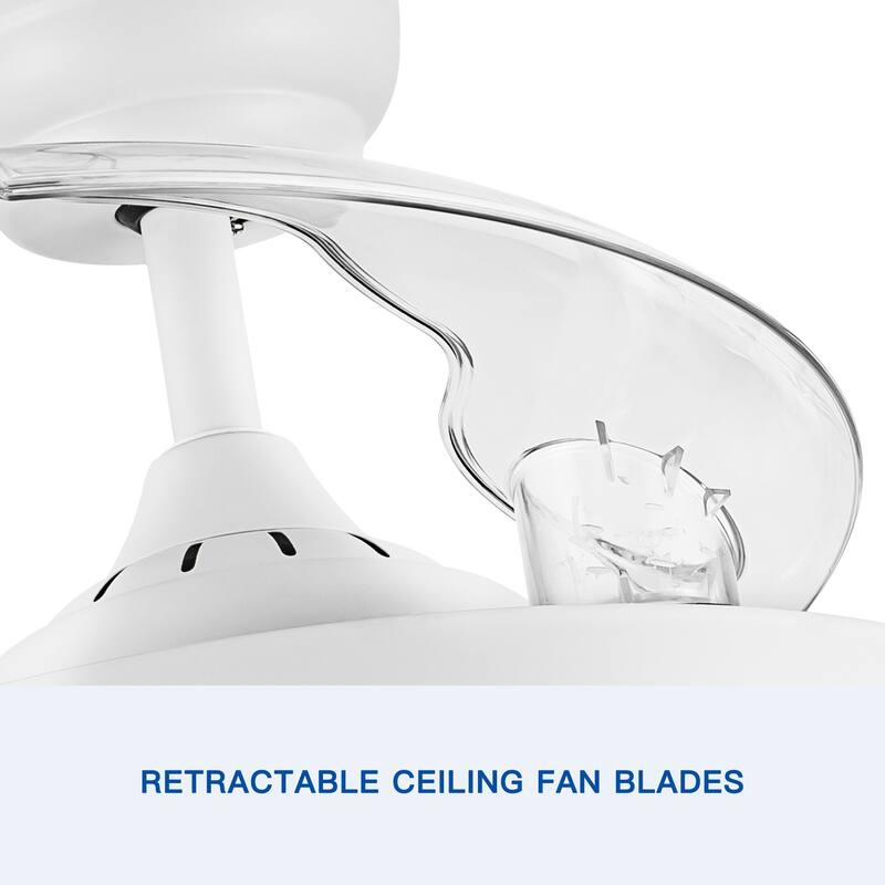 42 in. Black Frame Retractable Ceiling Fan with Remote Control