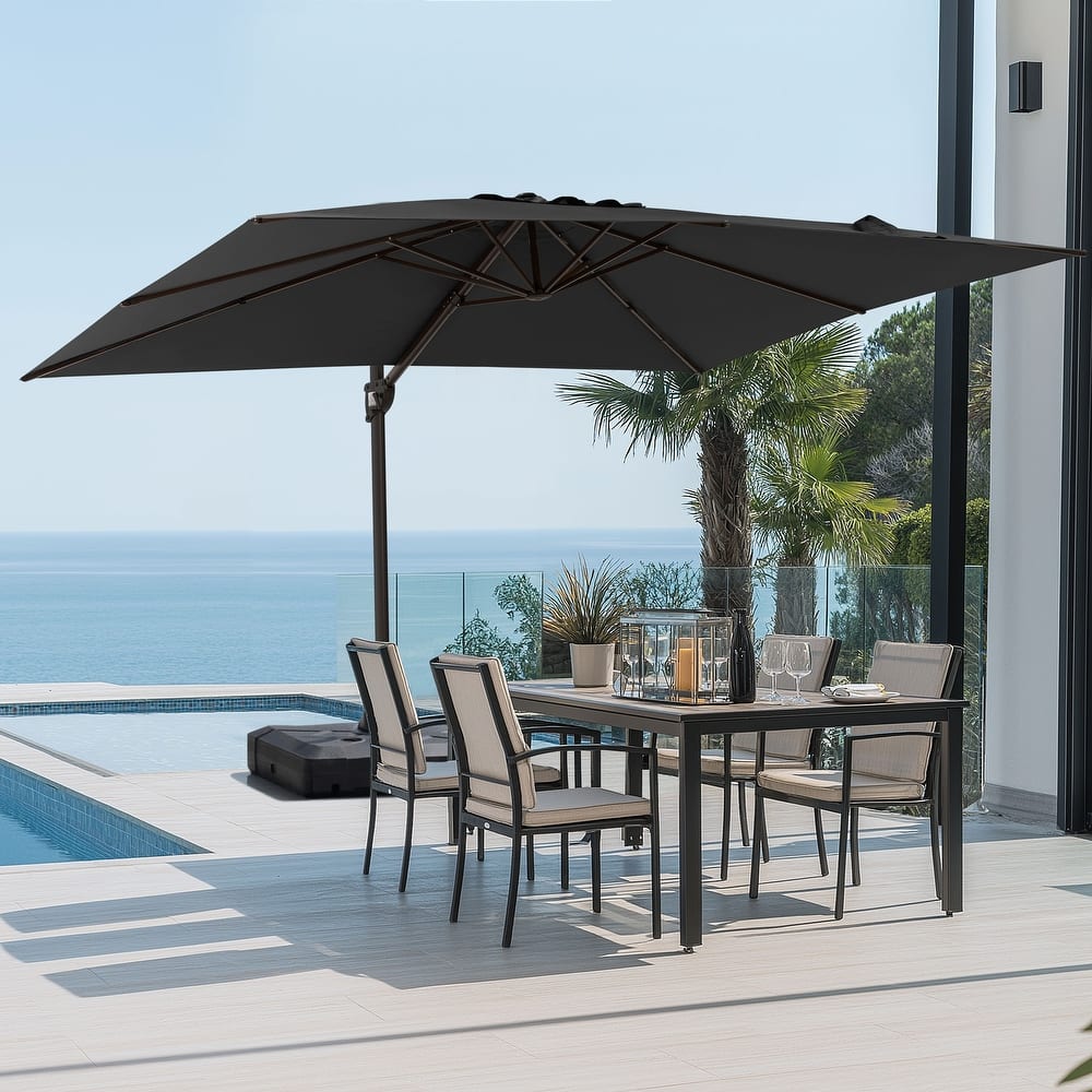 Pellebant Outdoor Patio 9 FT x 12 FT Cantilever-Offset Umbrella with Base