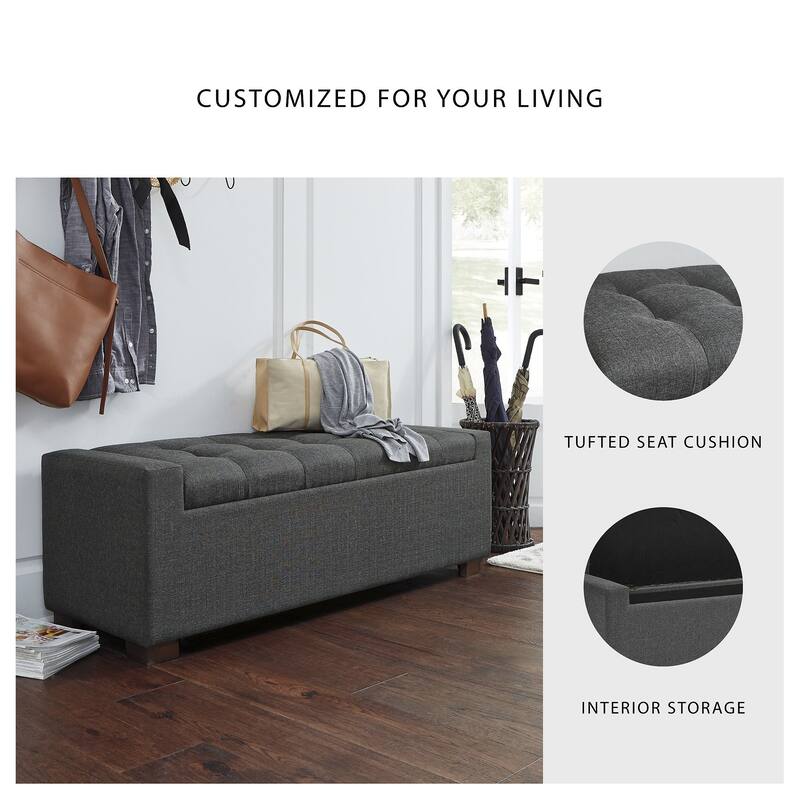 Signature Design by Ashley Cortwell Dark Grey Storage Bench - 54"W x 18"D x 18"H