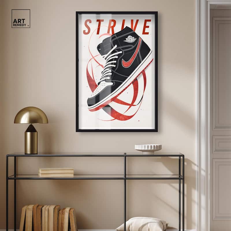 Red Ribbon Sneaker Shadowbox by Art Remedy