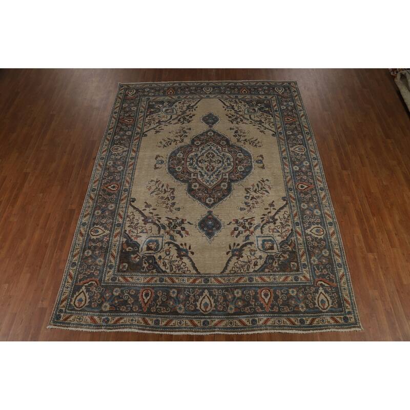 Tabriz Persian Vintage Area Rug Handmade Wool Carpet - 8'5" x 11'0"