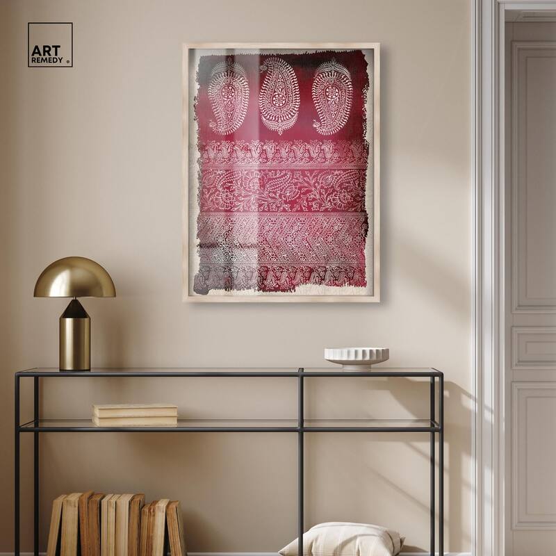 Burgundy Stamps Shadowbox by Art Remedy
