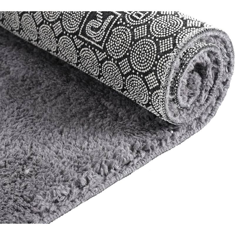 3 Piece Bathroom Rugs Set - Non-Slip Bath Rugs for Bathroom Floor