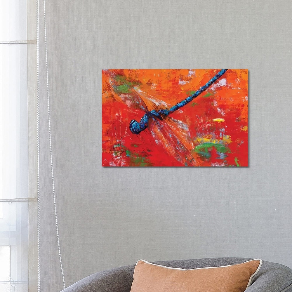 iCanvas "Blue Dragonfly" by Olena Bogatska Canvas Print