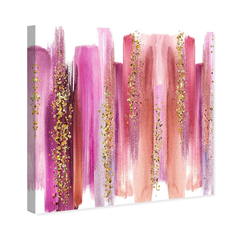 Wynwood Studio Canvas Abstract Inspiring Pink Swatches Pink and Metallic Gold Glam Wall Art Canvas Print
