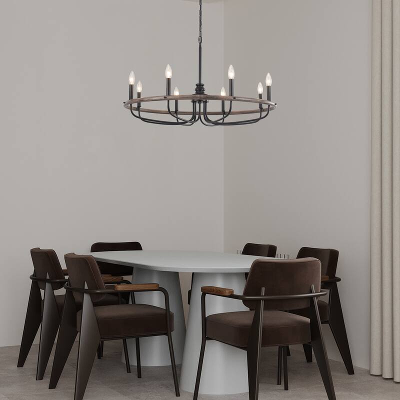 8-Light Candlestick Hanging Linear Island Foyer Chandelier Lighting Fixture for Dining Room Kitchen Island