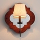 preview thumbnail 5 of 10, Parrot Uncle 14 Inch Distressed White Classic Wood Mirrored Wall Light Fabric Shade Accent Sconce