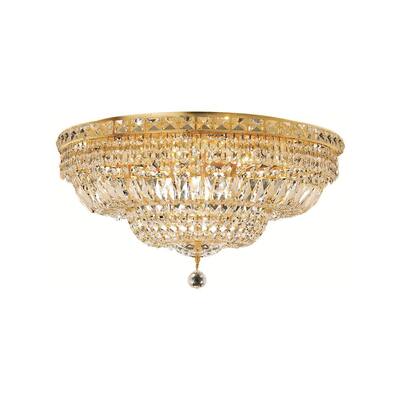 Tranquil 12 light Gold Flush Mount Clear Royal Cut Crystal - One Size