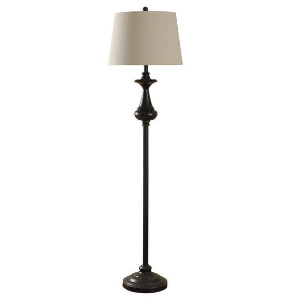 Delacora Sc L72383 Tilda 62 Tall Column Floor Lamp With Hardback Fabric Shade Bronze Overstock 25647790