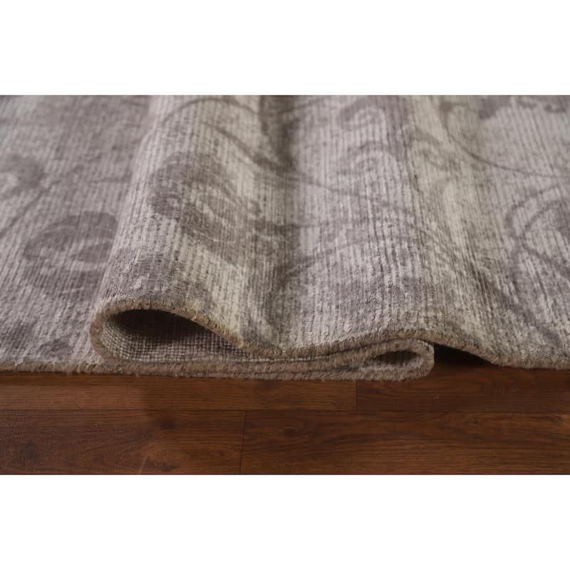 All-Over Floral Modern Oriental Area Rug Hand-Knotted Wool Carpet - 7'11"x 11'4"
