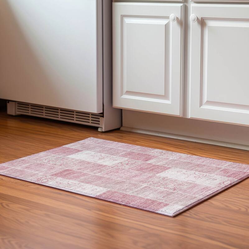 Premium Washable Super Soft Vintage Boho Mayfield Rug - Pink - 1' 8" x 2' 6" - Rectangle