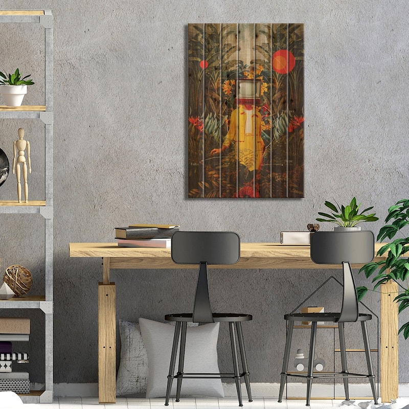 She Came From The Wilderness Print On Wood by Frank Moth - Multi-Color