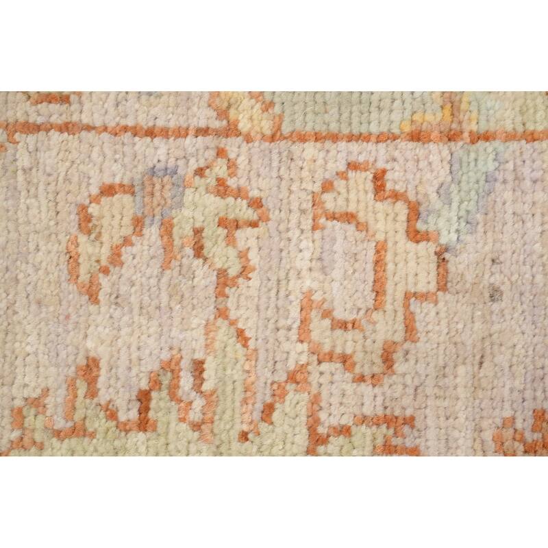 Hand Knotted Oriental 100% Wool Carpet Transitional Floral Purples Oushak Area Rug - 6' 10'' X 5' 1''