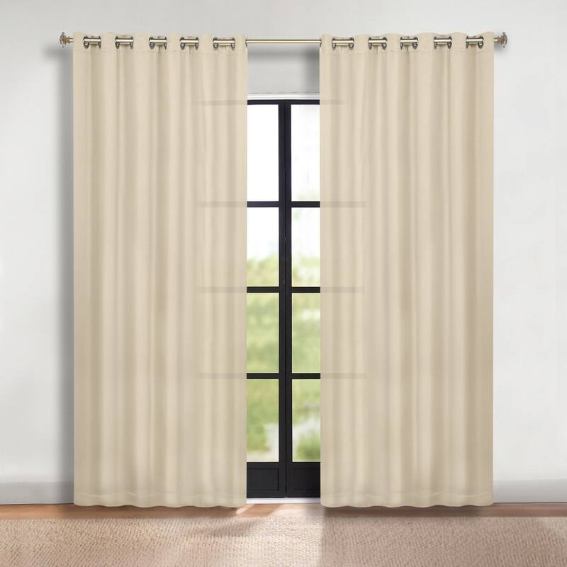 Superior Solid Machine Washable Room Darkening Grommet Blackout Curtains, Set of 2