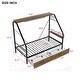 preview thumbnail 19 of 20, Metal Frame Platform Bed With Clothes Rack, Storage Shelves And 2 Drawers