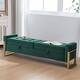 preview thumbnail 81 of 79, 66" Storage Bench King Size End of Bed with Double Lids and Gold Legs