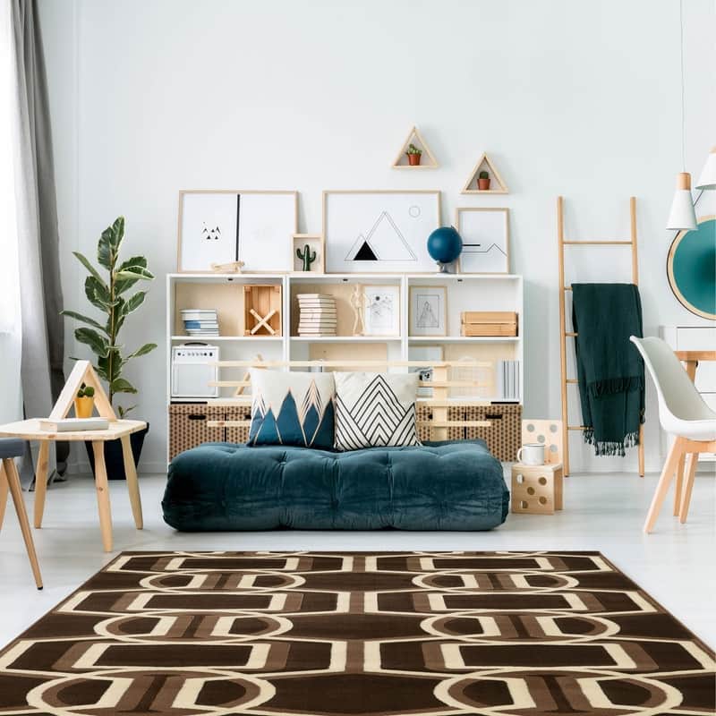 Roma Bridle Geometric Power Loomed Area Rug