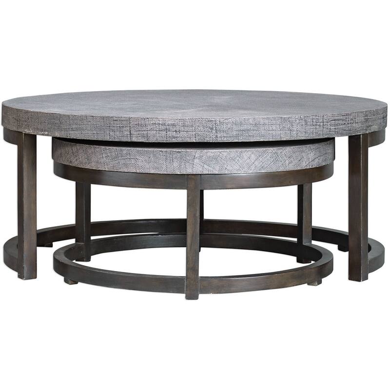 Uttermost Aiyara 42-1/2" Wide Industrial Urban Nesting Coffee Tables -