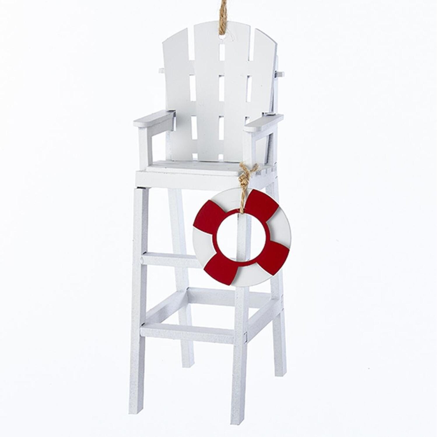 Shop Pack Of 6 Red And White Lifeguard Chair With Life Preserver Ornament 8 2 Overstock 22115025
