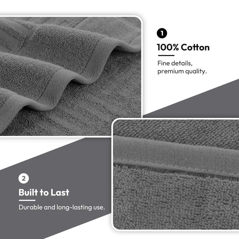 Luxury Jacquard 8 Piece Bath Towels Set