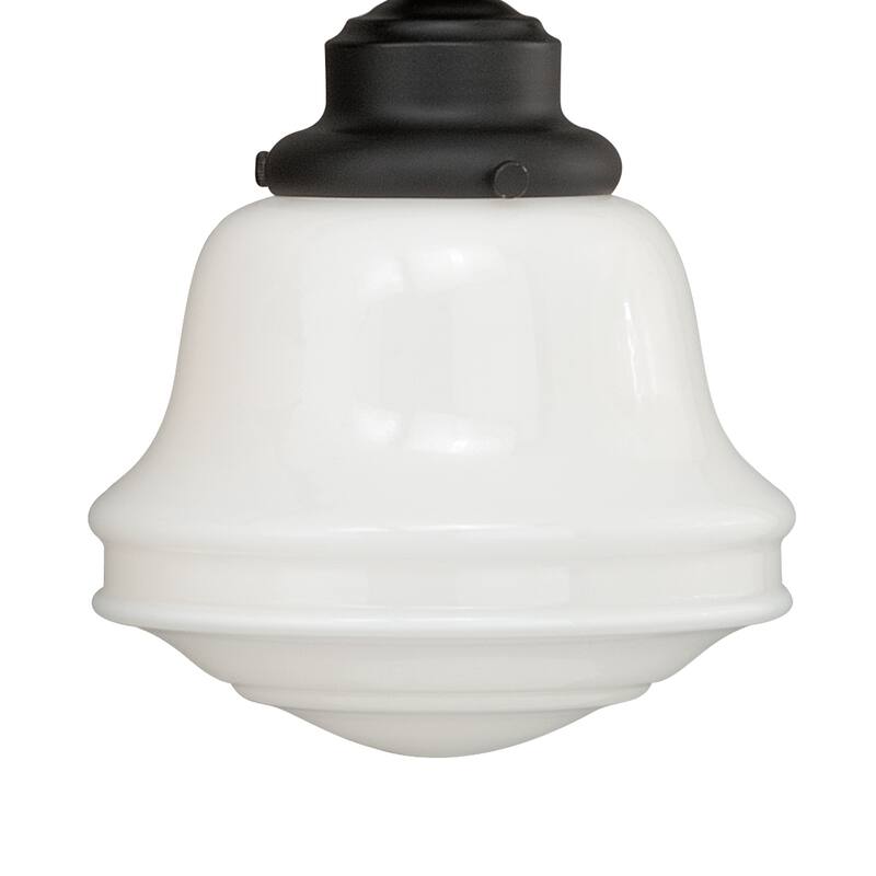 Huntley 3-Light 24 in. W Oil Rubbed Bronze Bathroom Vanity Lighting Fixture, White Schoolhouse Milk Glass Globe Shade, Dimmable