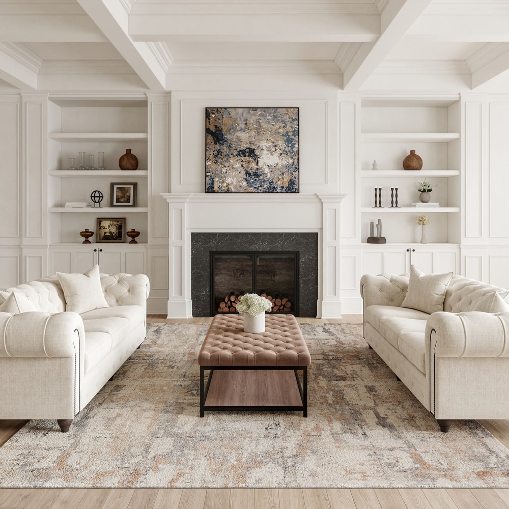 Rustic Textures Vintage Abstract Modern Area Rug