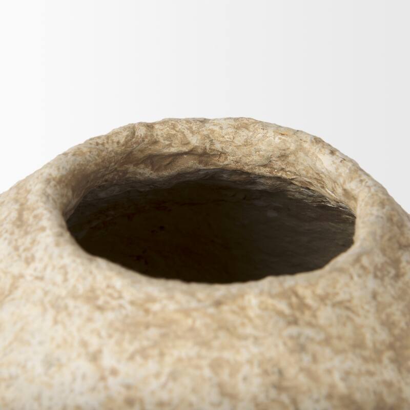 Ritu Small Beige Paper Mache Pot Vase