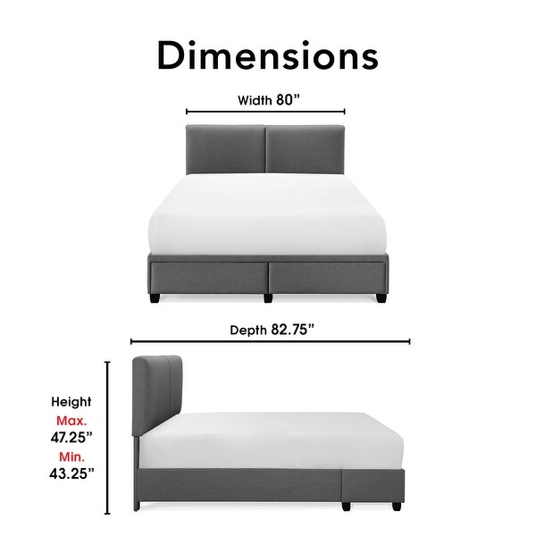 Finch Maxwell Upholstered Storage Bed with 2 Large 29