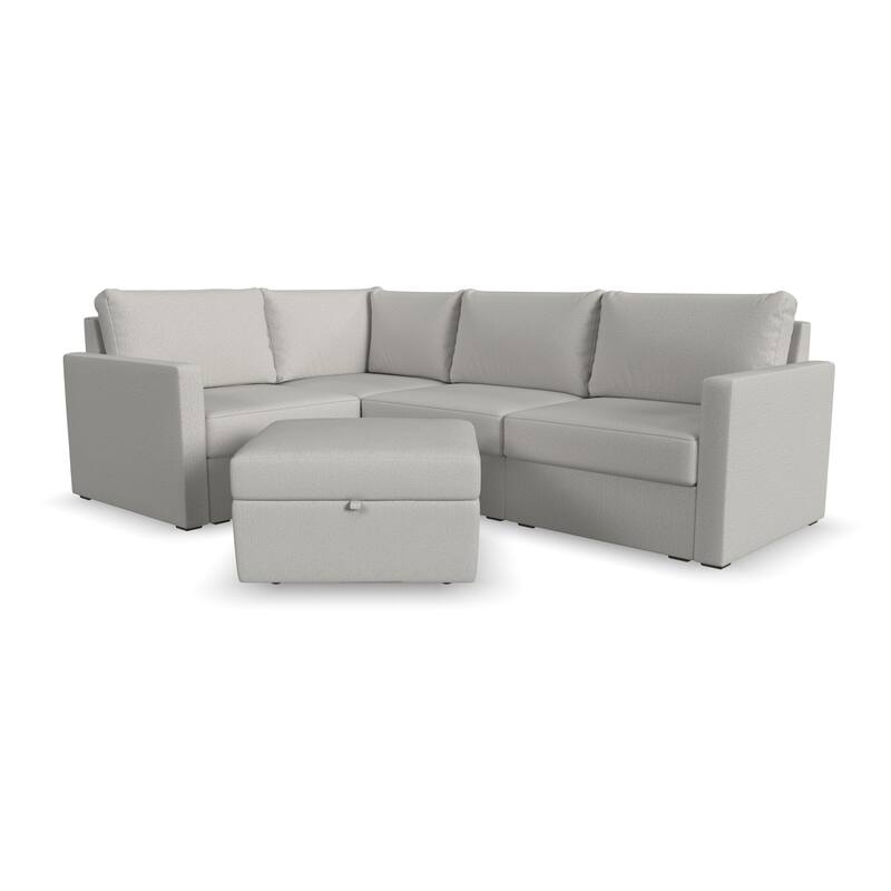 Flexsteel 4-Seat Modular Sectional with Storage Ottoman - 103" x 35" x 72"
