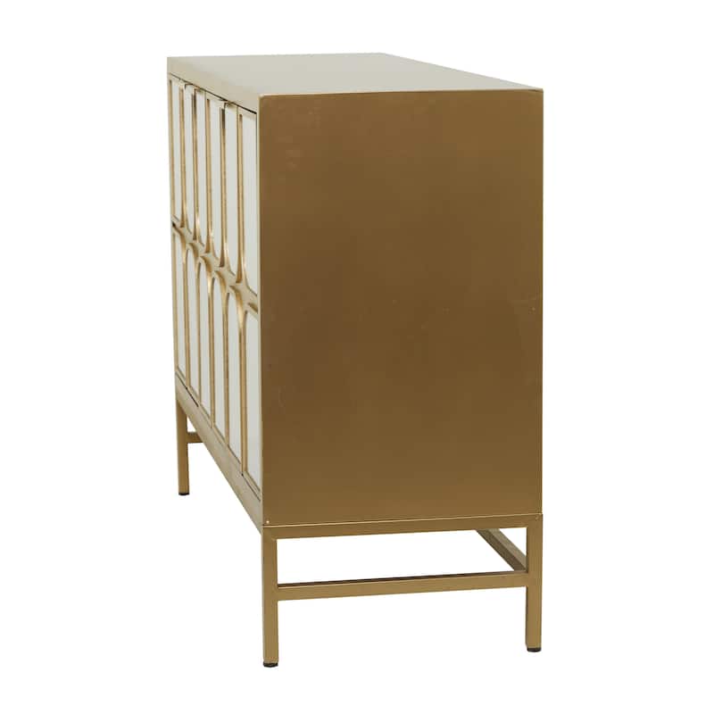 Wooden 3 Drawer Chest with Mirrored Front - Gold or Black - Roche River Decor