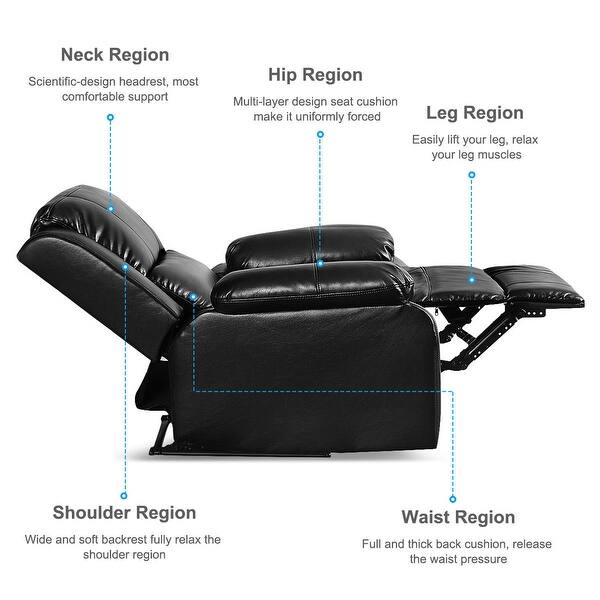 Shop Manual Recliner Chair Lounge Sofa Pu Leather Padded Home