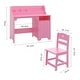 preview thumbnail 6 of 14, Wooden Kids Desk & Chair Sets with Hutch and Storage Cabinet