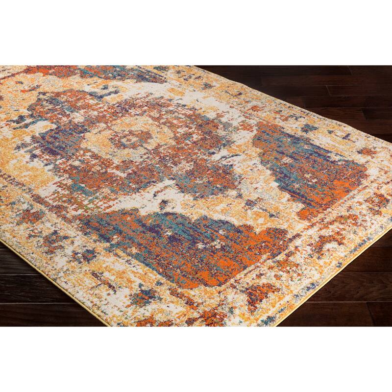 Livabliss Amalia Distressed Medallion Area Rug
