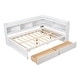 preview thumbnail 5 of 23, Full Bed Platform Bed with L-shaped Bookcases, Drawers