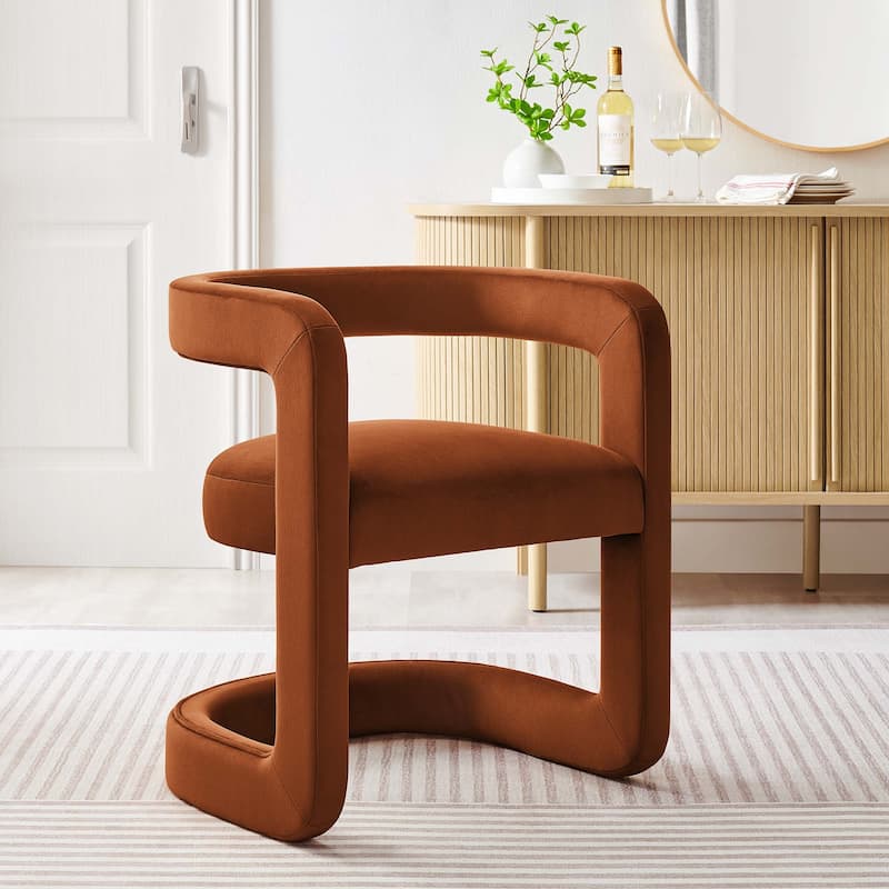 Bowie Performance Velvet Barrel Accent Chair