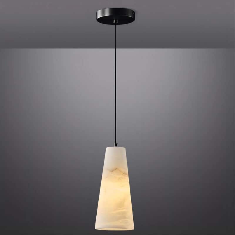 KAYLA 2 Light Pendant Light, Cone Natural Alabaster Shade Pendant Light for Dining Room, Kitchen Island(Bulb Included)