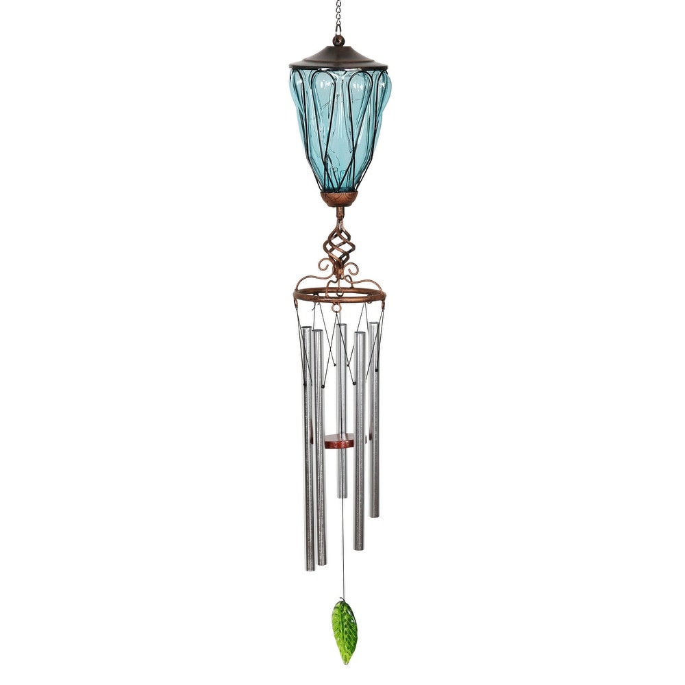 WindyWing Whirligig Green and Blue Hummingbird Wind Chimes