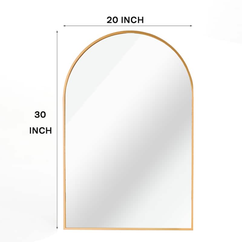 20x30 Inch Metal Framed Arched Bathrrom Mirror for Wall