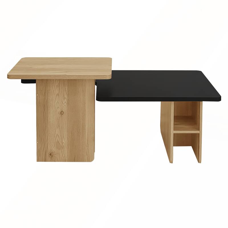 U-Can Set of 2 Nesting Coffee Tables with Durable Particle Board, Versatile and Stylish for Modern Living Rooms