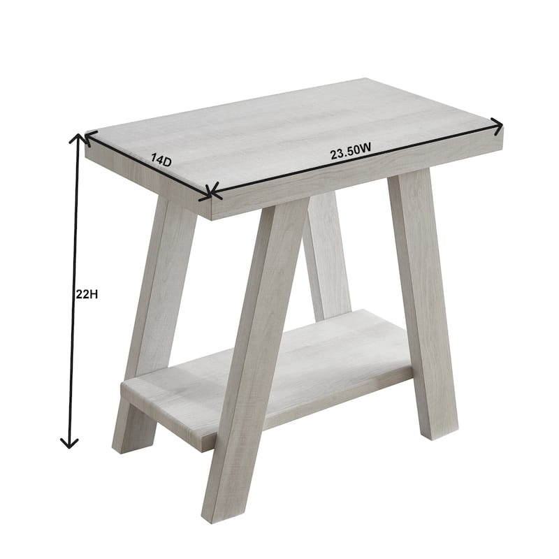 Athens Contemporary Wood Shelf Side Table