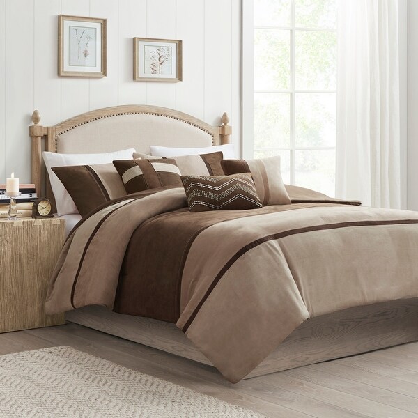 Madison Park Hanover 6 Piece Faux Suede Duvet Set - Bed Bath