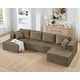preview thumbnail 2 of 45, U shape Modular Sectional Sofa, Compressed Sectional Sofa Modern Minimalist Style Corduroy Couch