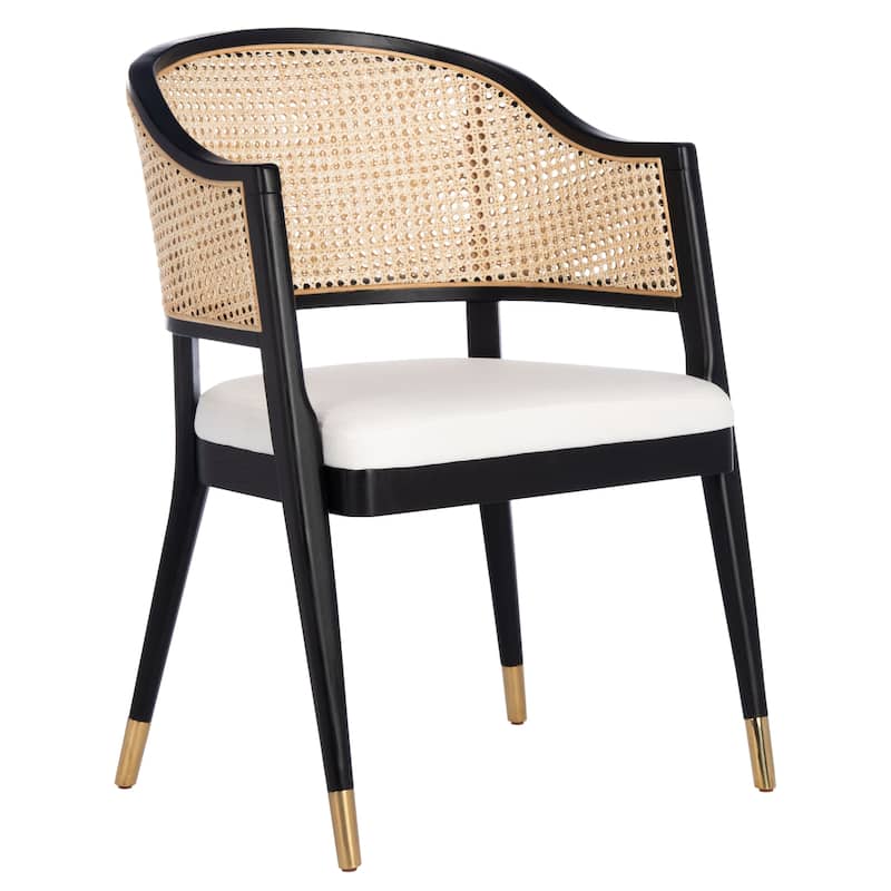SAFAVIEH Couture Dominica Rattan Dining Chair - 23.4" W x 22.8" L x 33.6" H - 23"W x 23"D x 34"H