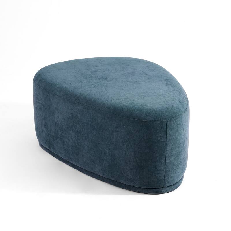 Bonnie 26"/43" W Chenille Small/ Oversized Triangular Cheese Ottoman