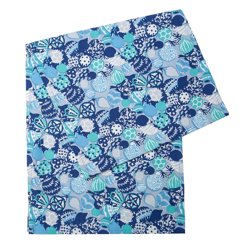 Couleur Nature Ornaments Runner - Blue/White - 16 x 72