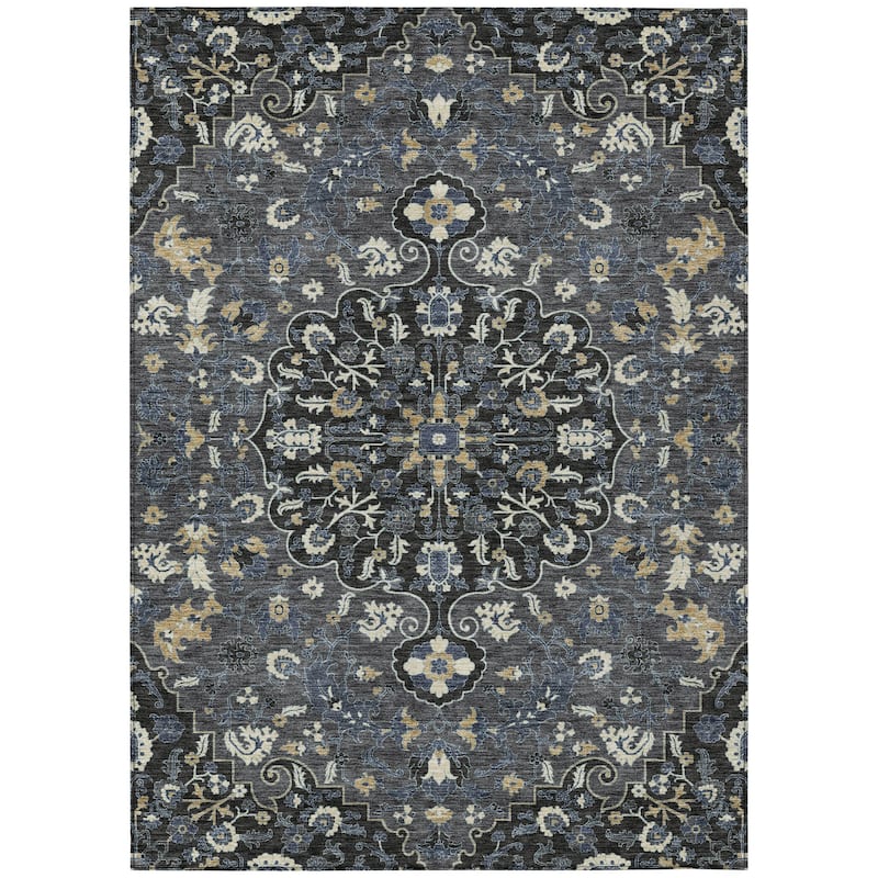 Machine Washable Indoor/ Outdoor Traditional Savannah Chantille Rug
