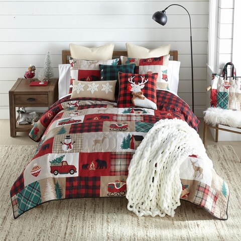 Your Lifestyle Christmas Forest 3 PC Polyester Quilt Set