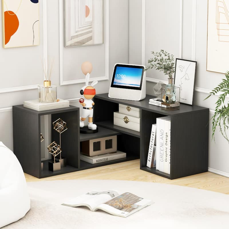 Engineered Wood Adjustable TV Stand with Storage Cubes and Expandable Shelves - 43.5"-62.5" L x 12" W x 16" H