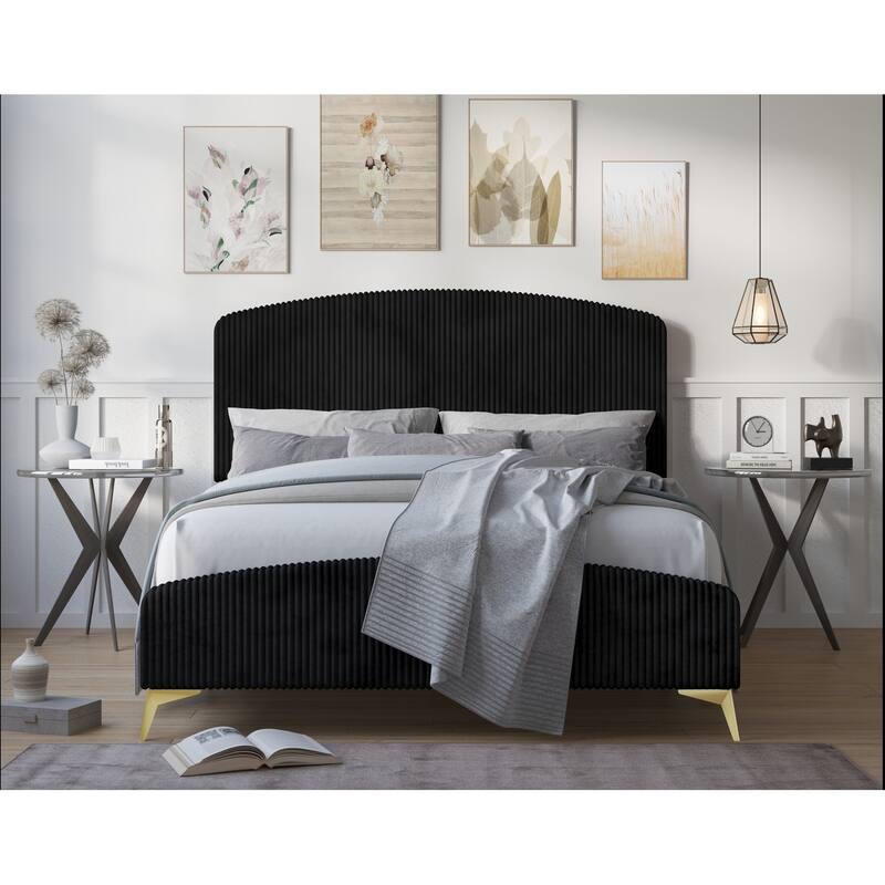 Waylon Upholstered Panel Bed - Black - Full